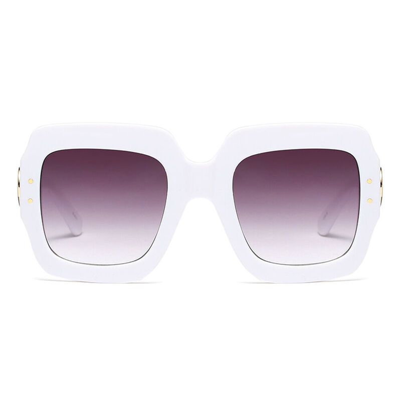 Allson Square White Sunglasses