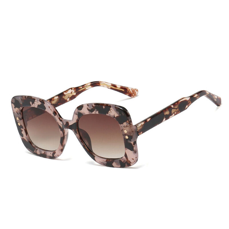 Lucy Square Pink Tortoise Sunglasses