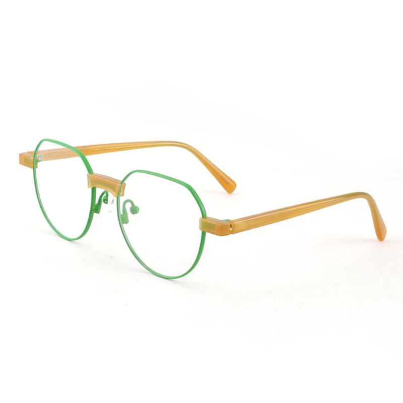 Marlowe Round Green Glasses