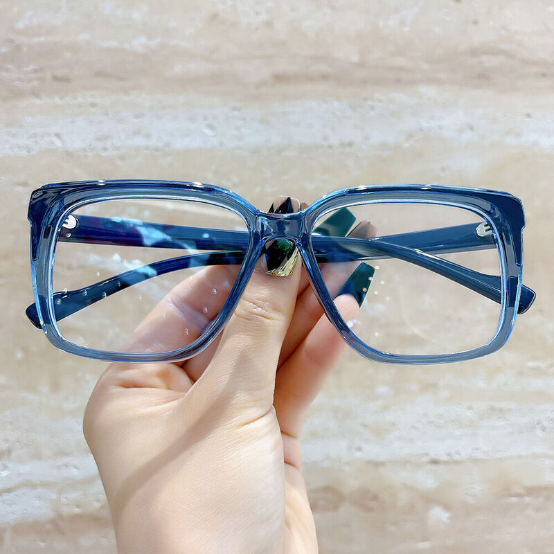 Elsa Square Blue Glasses