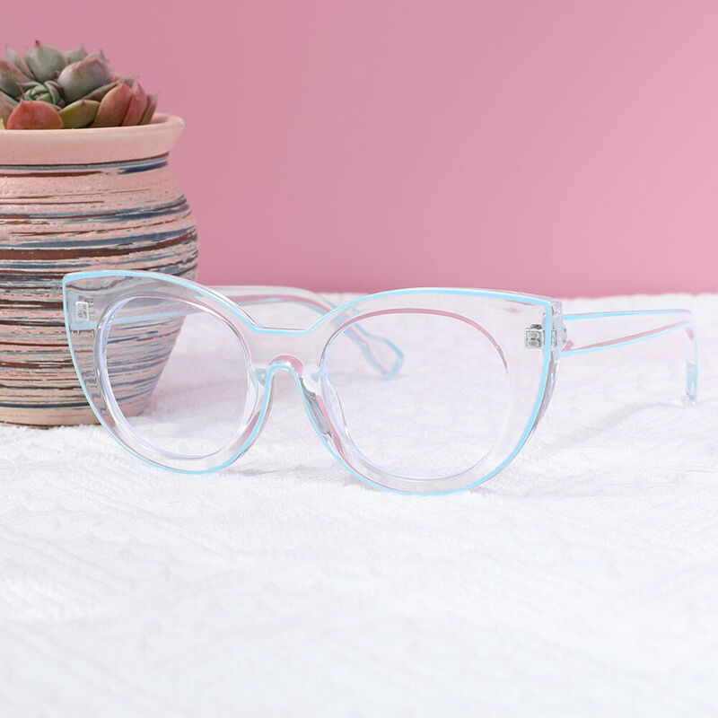 Gloria Cat Eye Blue Glasses