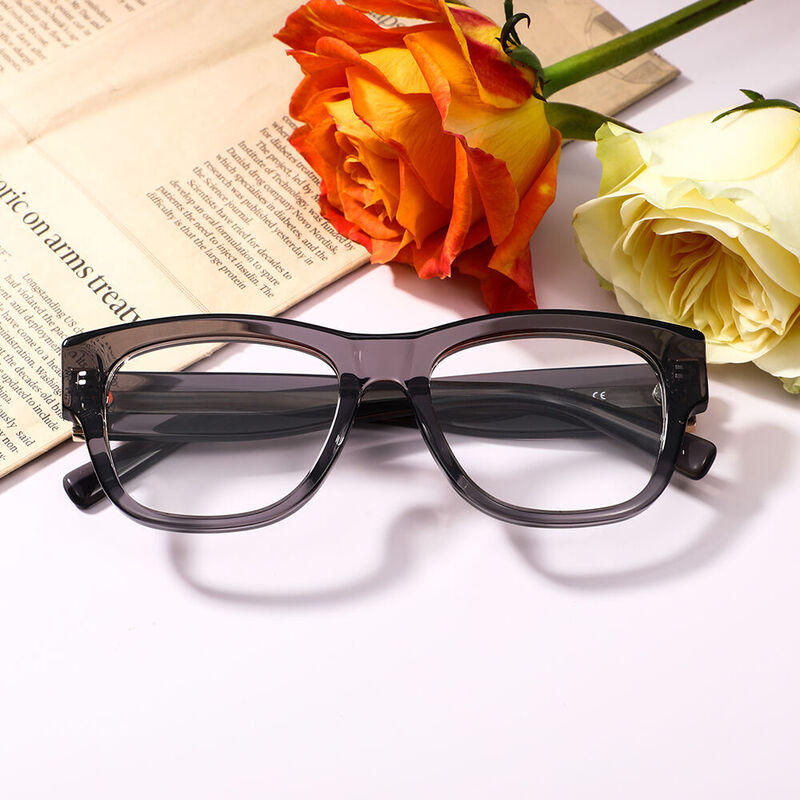 Merl Square Gray Glasses