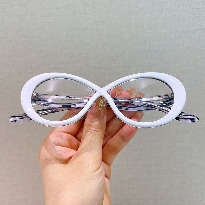 Ellit Oval White Glasses