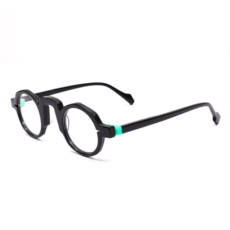 Audre Round Black Glasses