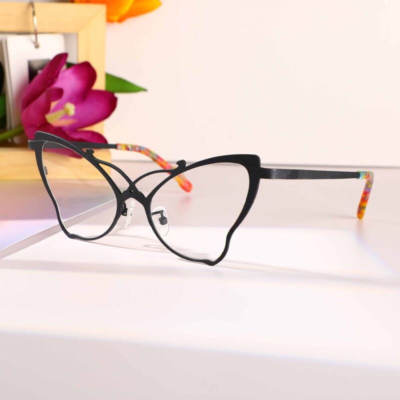 Vaugha Cat Eye Black Glasses
