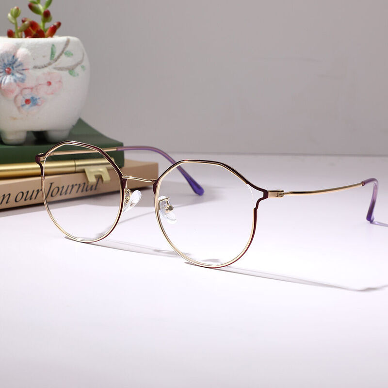 Finger Geometric Purple Glasses