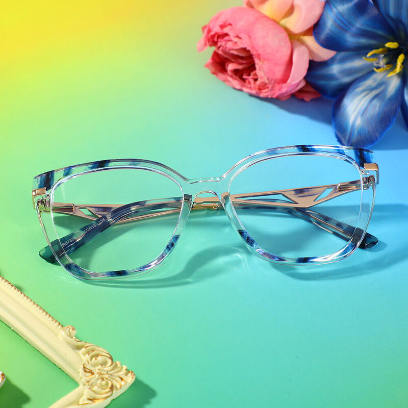 Robbiee Cat Eye Blue Glasses