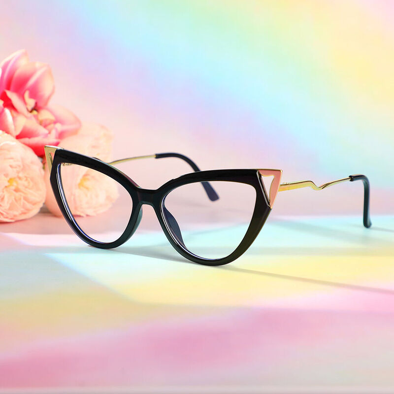 Nydia Cat Eye Black Glasses