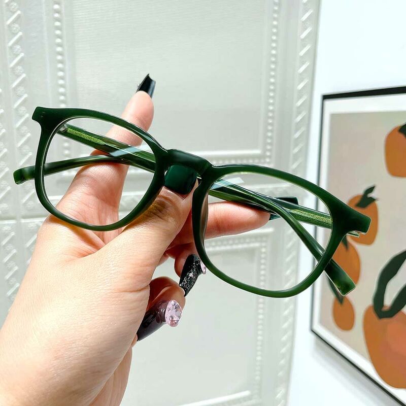 Edmund Square Green Glasses