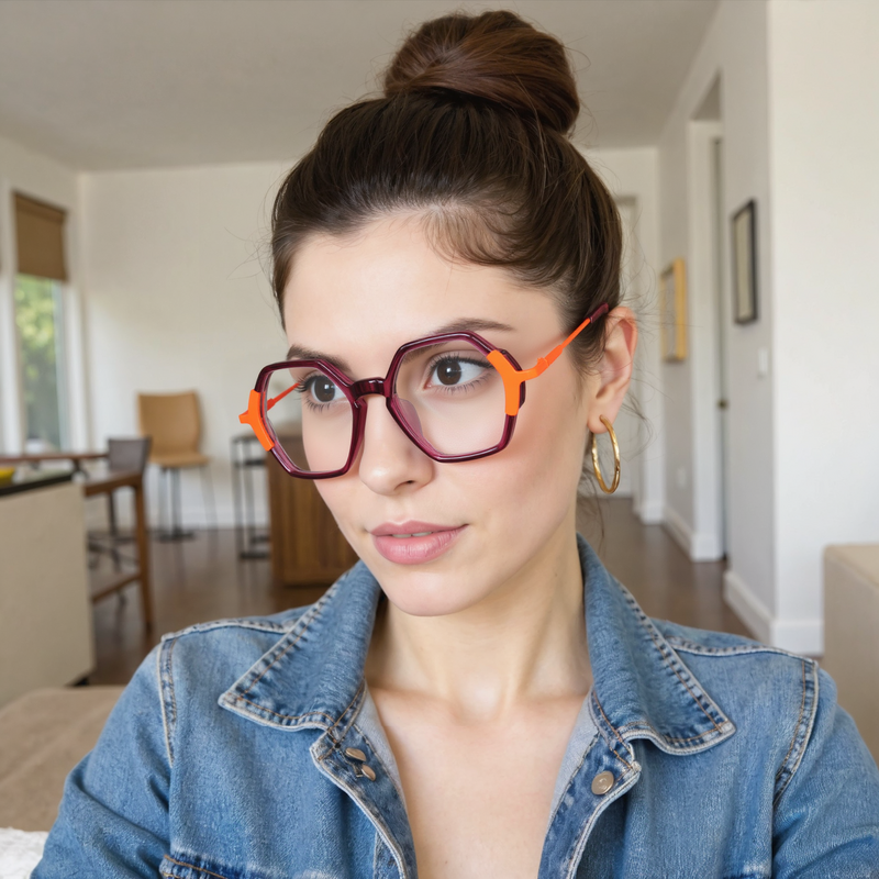 Kmilli Geometric Purple Glasses