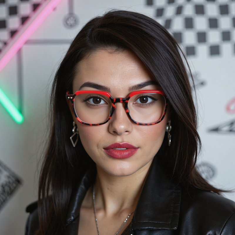 Mendy Square Red Glasses