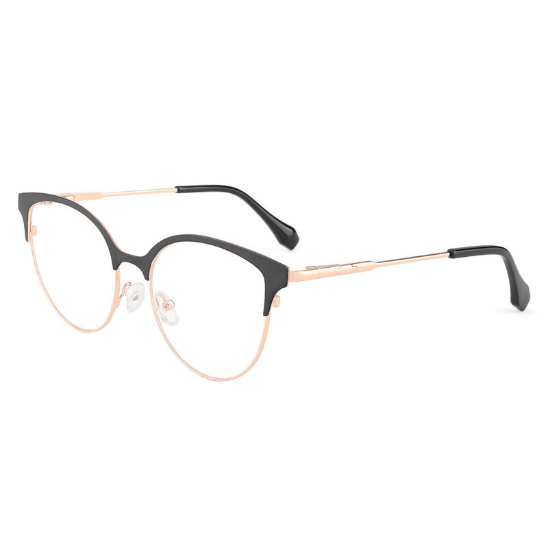 Sandra Browline Cat Eye Black Glasses