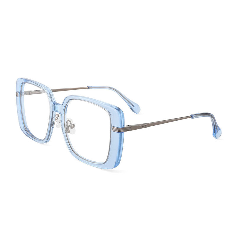 Mirror Geometric Blue Glasses