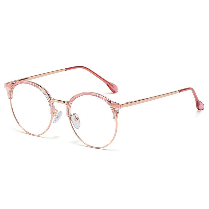 Adita Round Pink Glasses