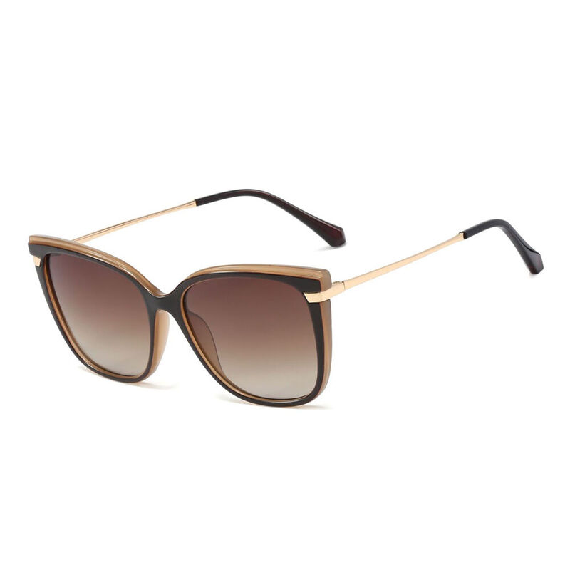 Occhiali da sole Babs Cat Eye Quadrato Marrone