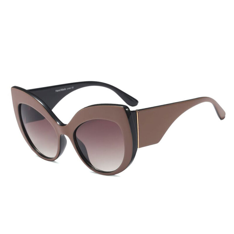 Avis Cat Eye Oval Brown Sunglasses