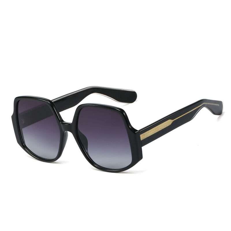 Milo Geometric Black Sunglasses