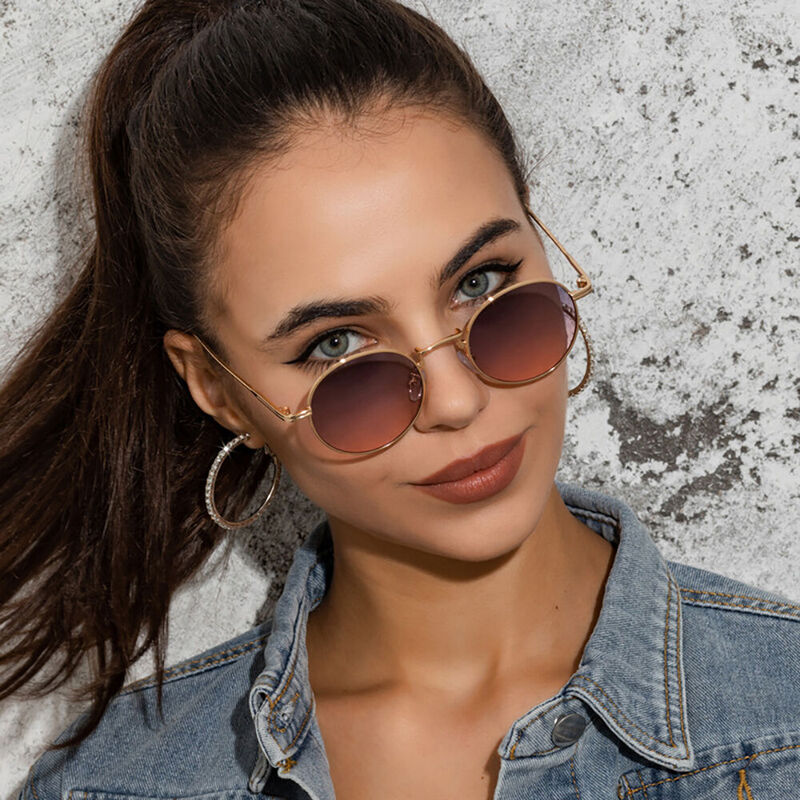 Ellis Round Pink Sunglasses