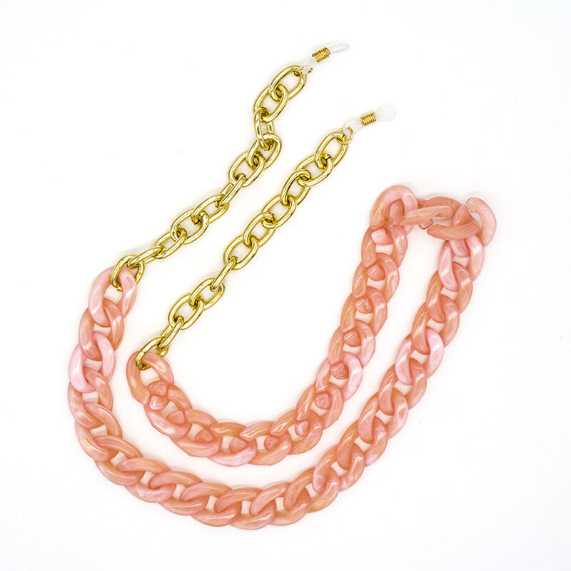 Carol Sleek Acrylic Alloy Pink Glasses Chain