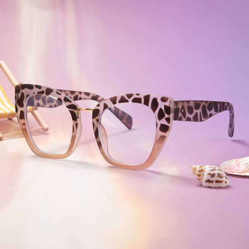 Riccio Cat Eye Leopard Glasses