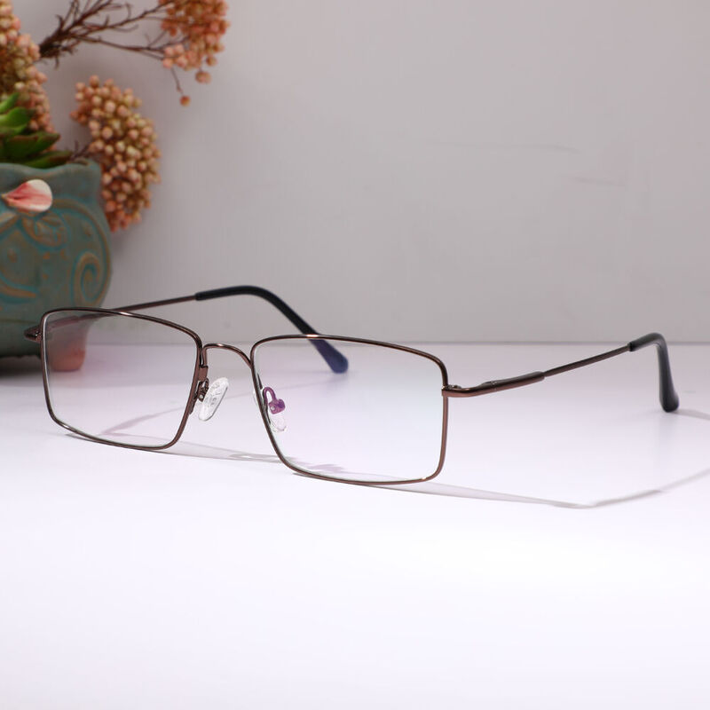 Saroyan Rectangle Brown Glasses