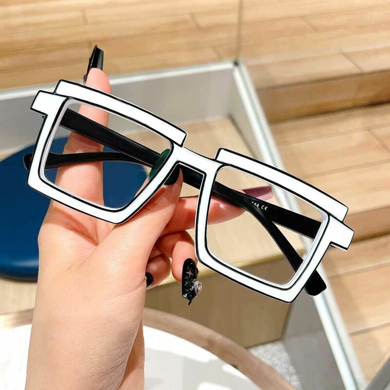 Flossie Square White Glasses