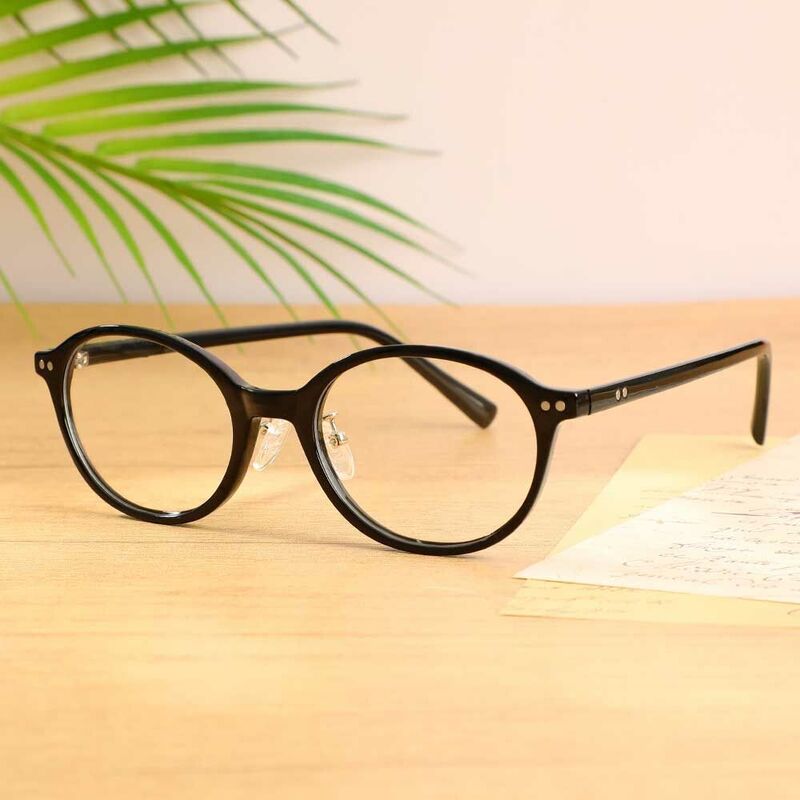Myra Oval Black Glasses