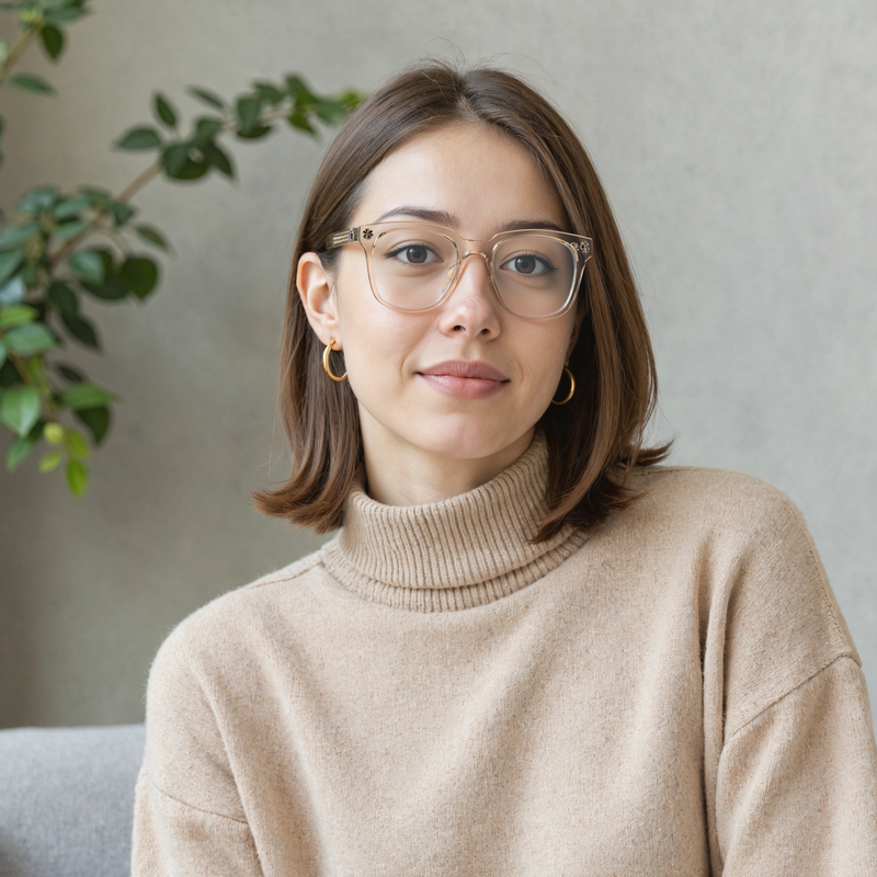 Dana Quadratische Champagne Brille