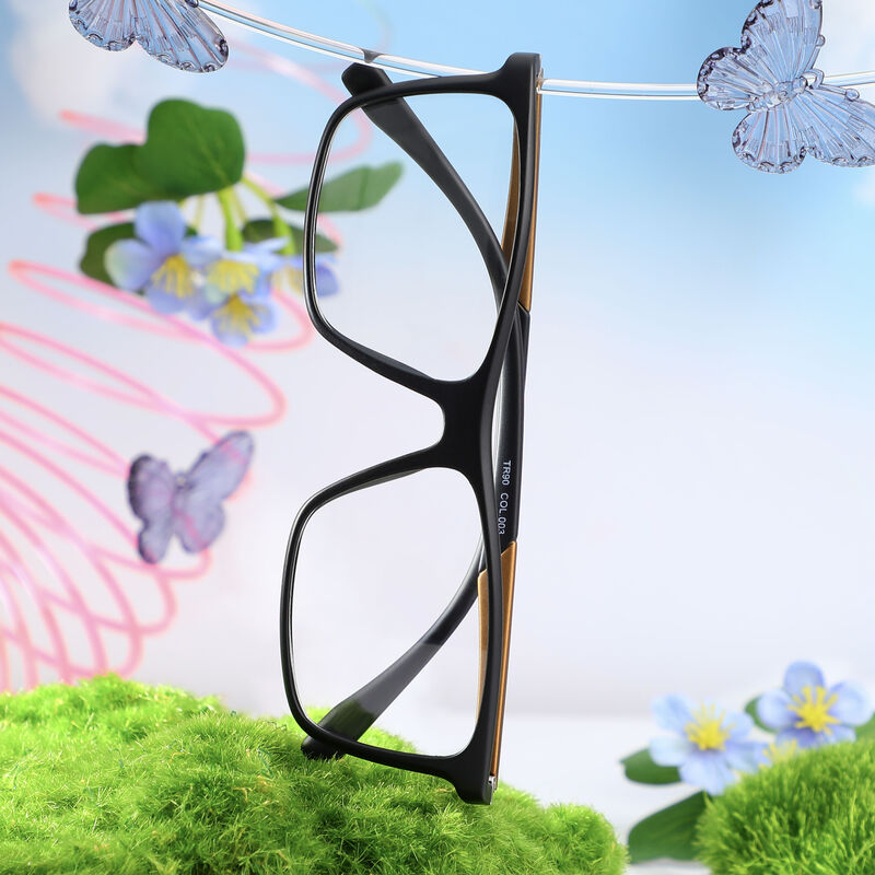 Phyllis Rectangle Brown Glasses
