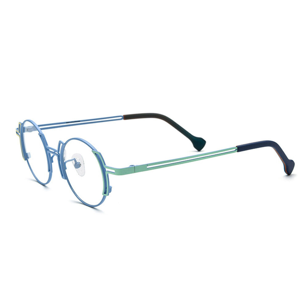 Kathleen Round Blue Glasses