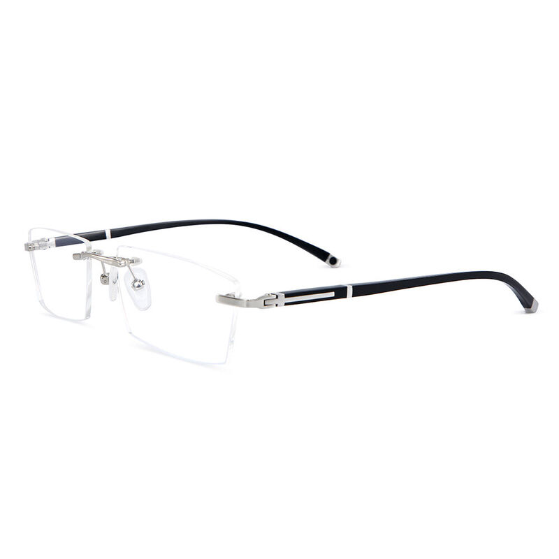 Lucien Rectangle Silver Glasses