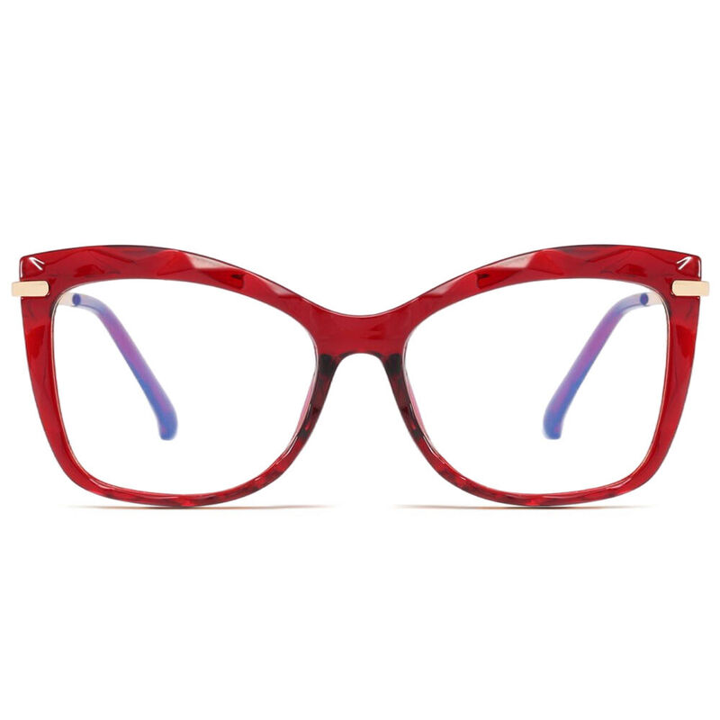 Adino Cat Eye Red Glasses