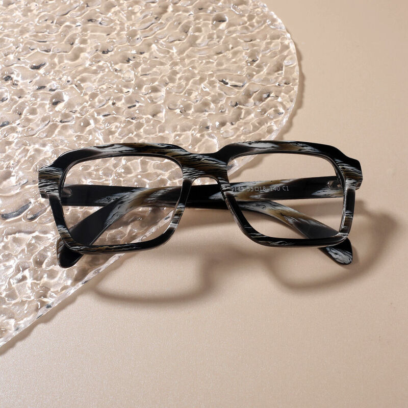 Oliver Square Wood TexturedGlasses