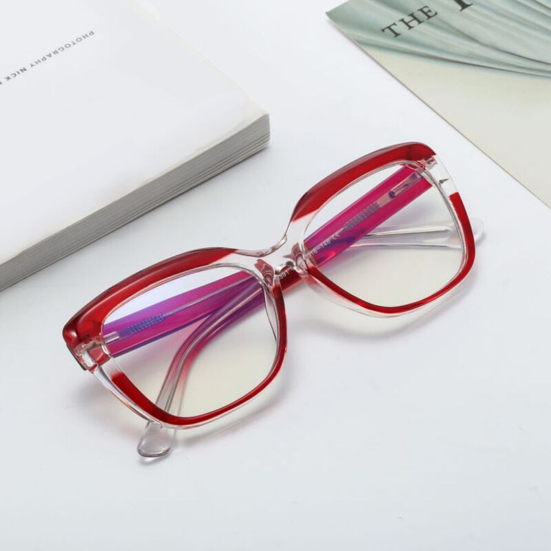Bahadur Oval Red Glasses