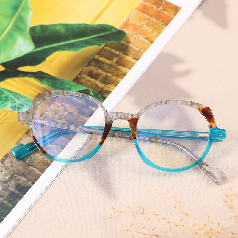 Wiley Cat Eye Blue Glasses