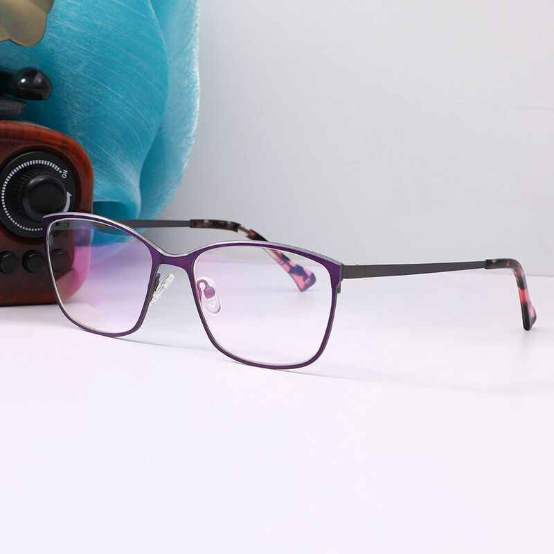 Hugee Square Purple Glasses