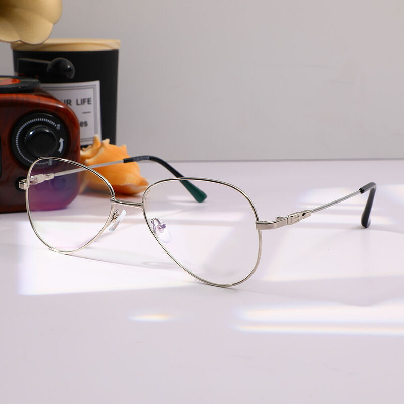 Hutt Aviator Silver Glasses