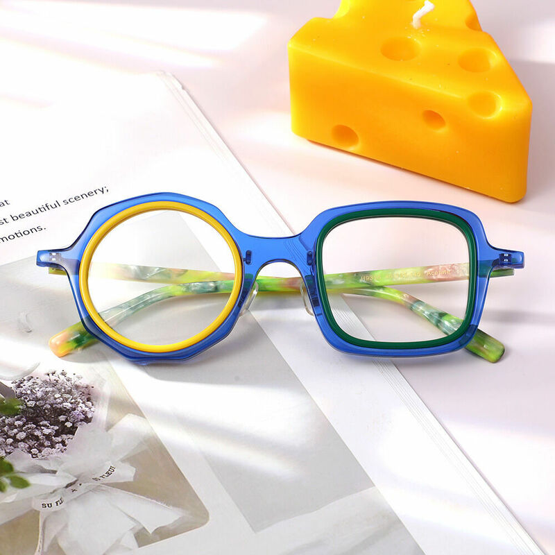 Lunettes de Vue Lilli Carré Ronde Bleu
