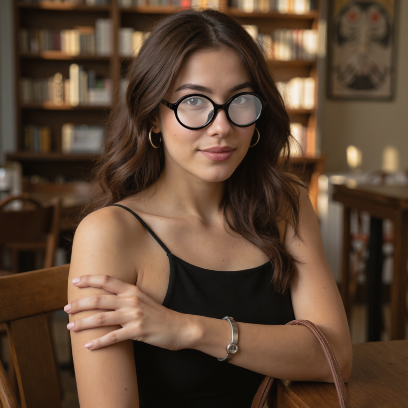 Odelia Ovale Schwarze Brille