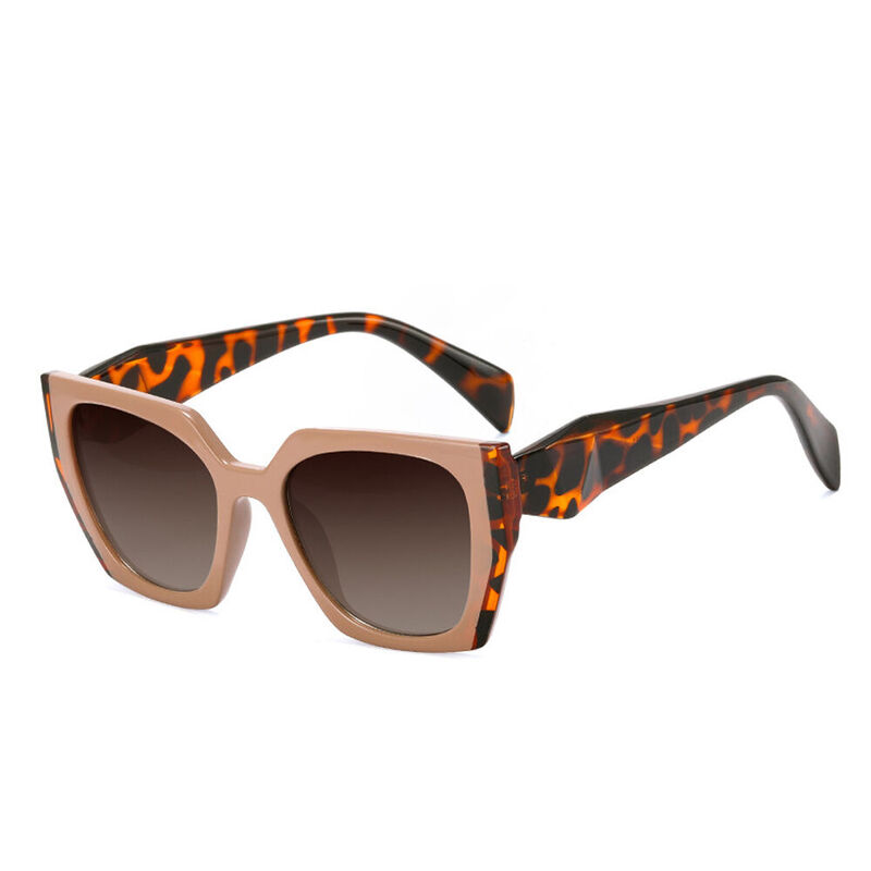 Silvia Square Brown Leopard Sunglasses
