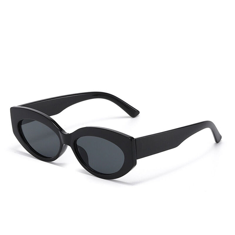 Kurt Oval Black Sunglasses