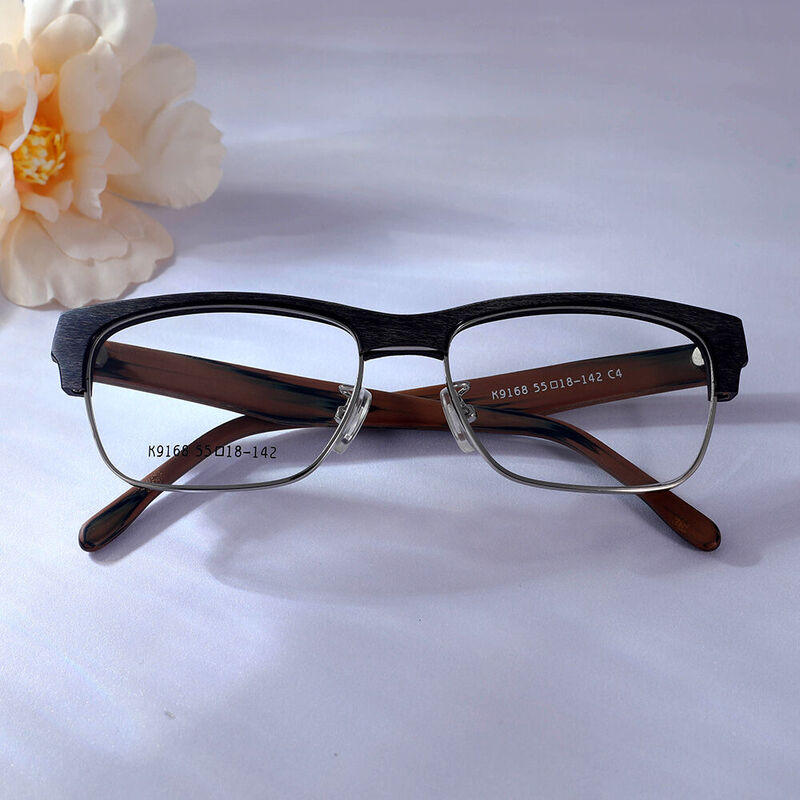 Bruce Rectangle Brown Glasses