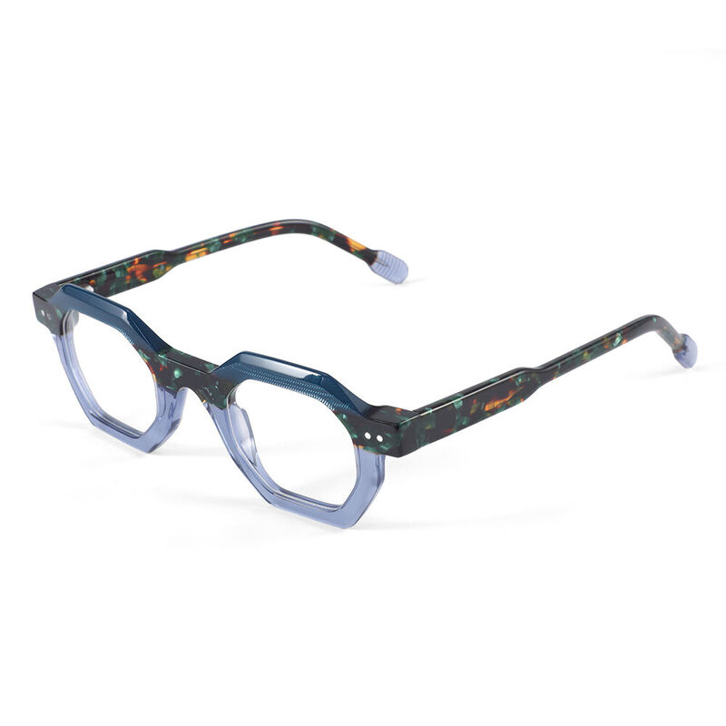 Rodney Geometric Blue Glasses