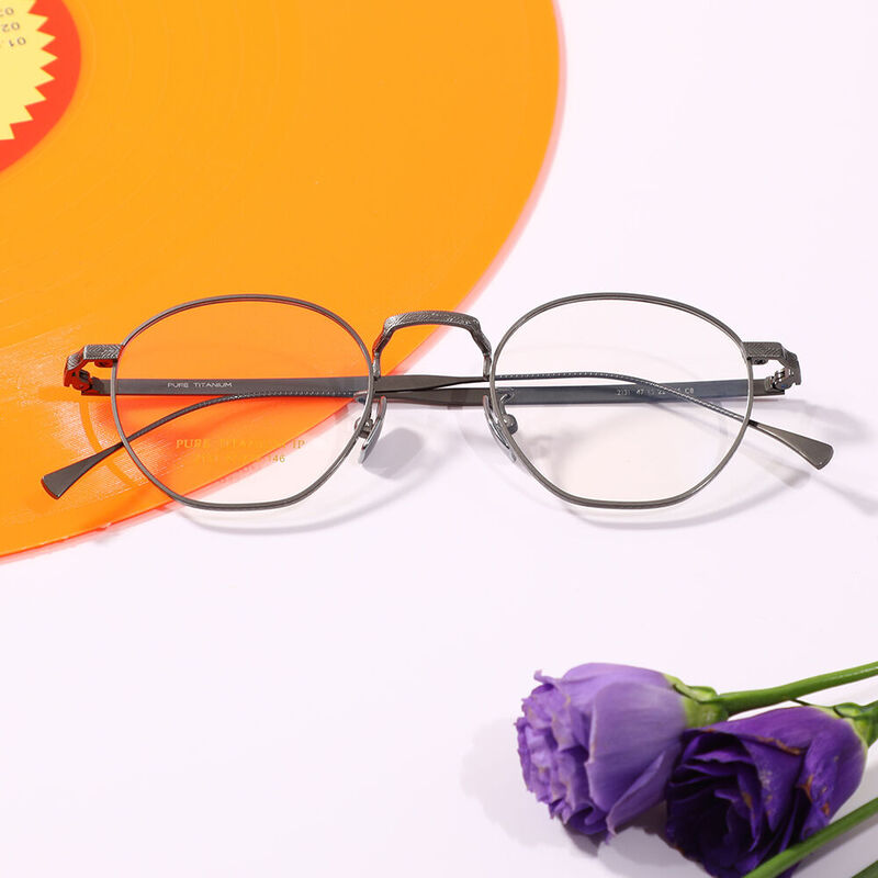 Wrigh Round Gunmetal Glasses