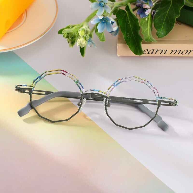 Galbraith Geometrische Graue Brille