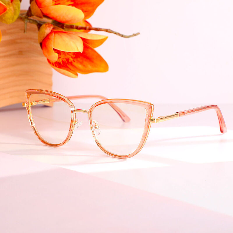 Heloise Cat Eye Pink Glasses