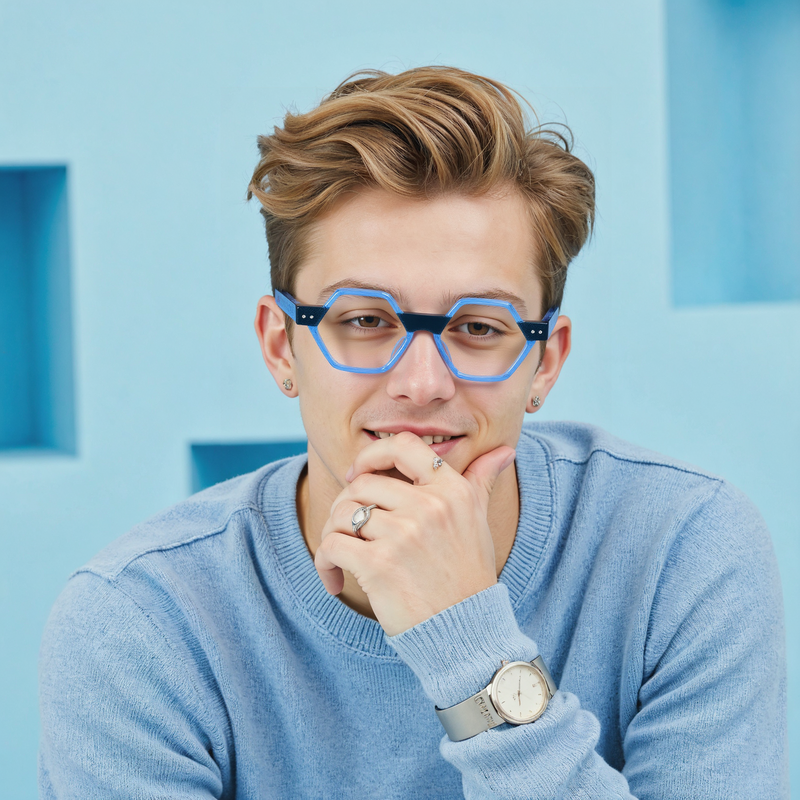 Lunettes de Vue Stuart Géométrique Bleu