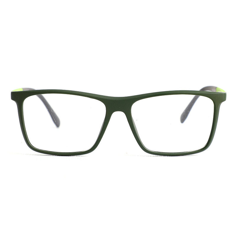 Phyllis Rechteckige Grüne Brille