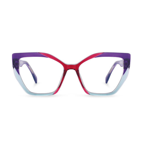 Sabrina Square Pink Purple Glasses