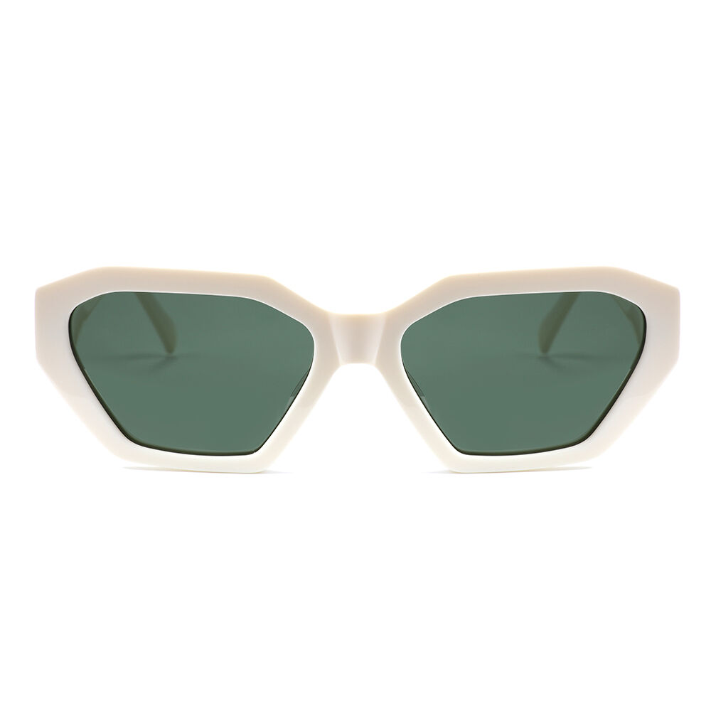 Brook Geometric White Sunglasses